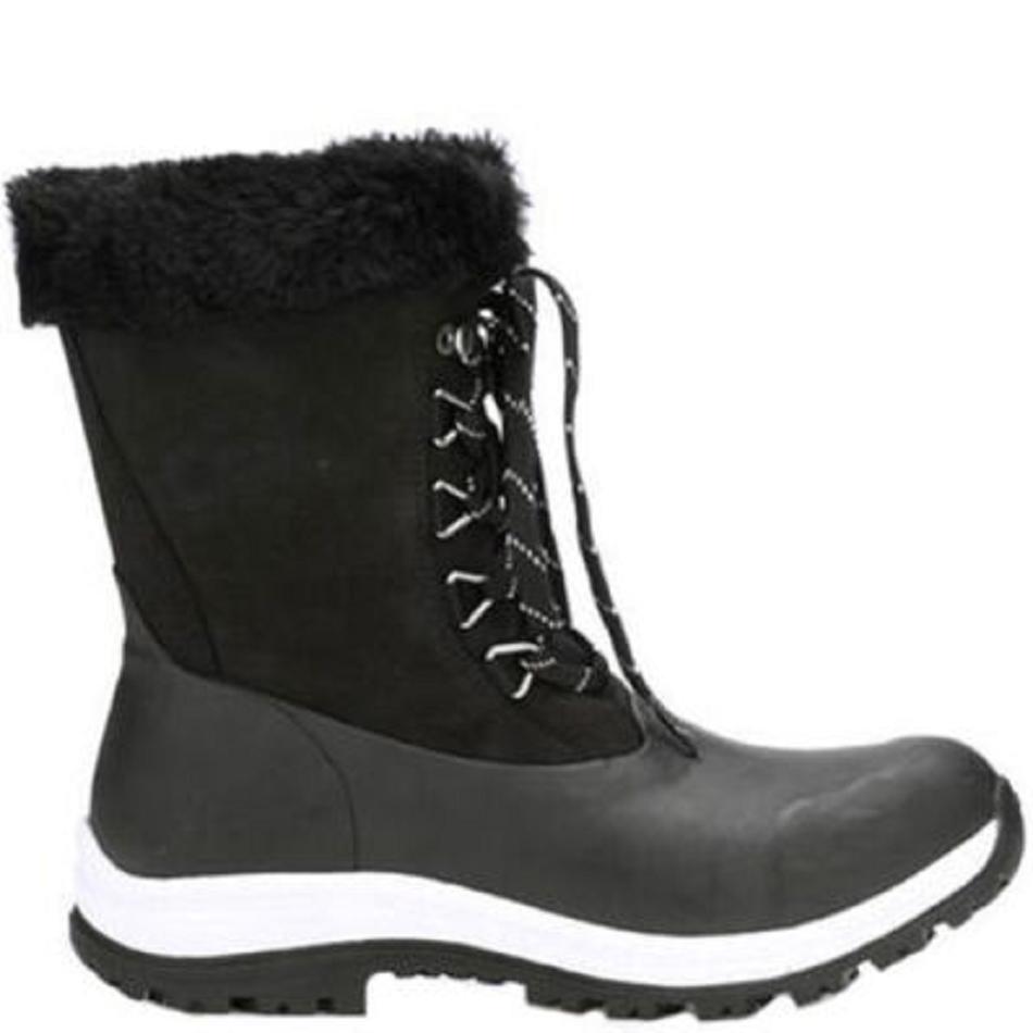 Muck Boot Apres Lace Arctic Grip Women's Shop All Black | US_N9595