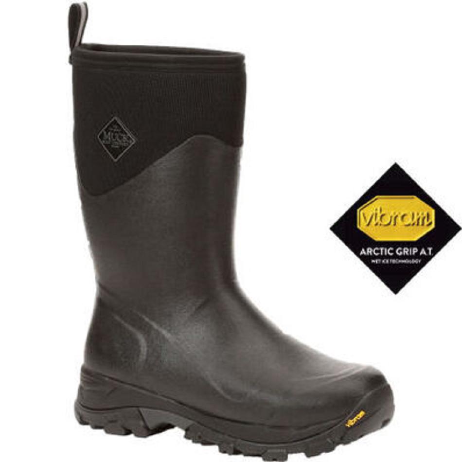 Muck Boot Arctic Ice Mid + Vibram Arctic Grip A.T. Men\'s Shop All Black | US_N1239