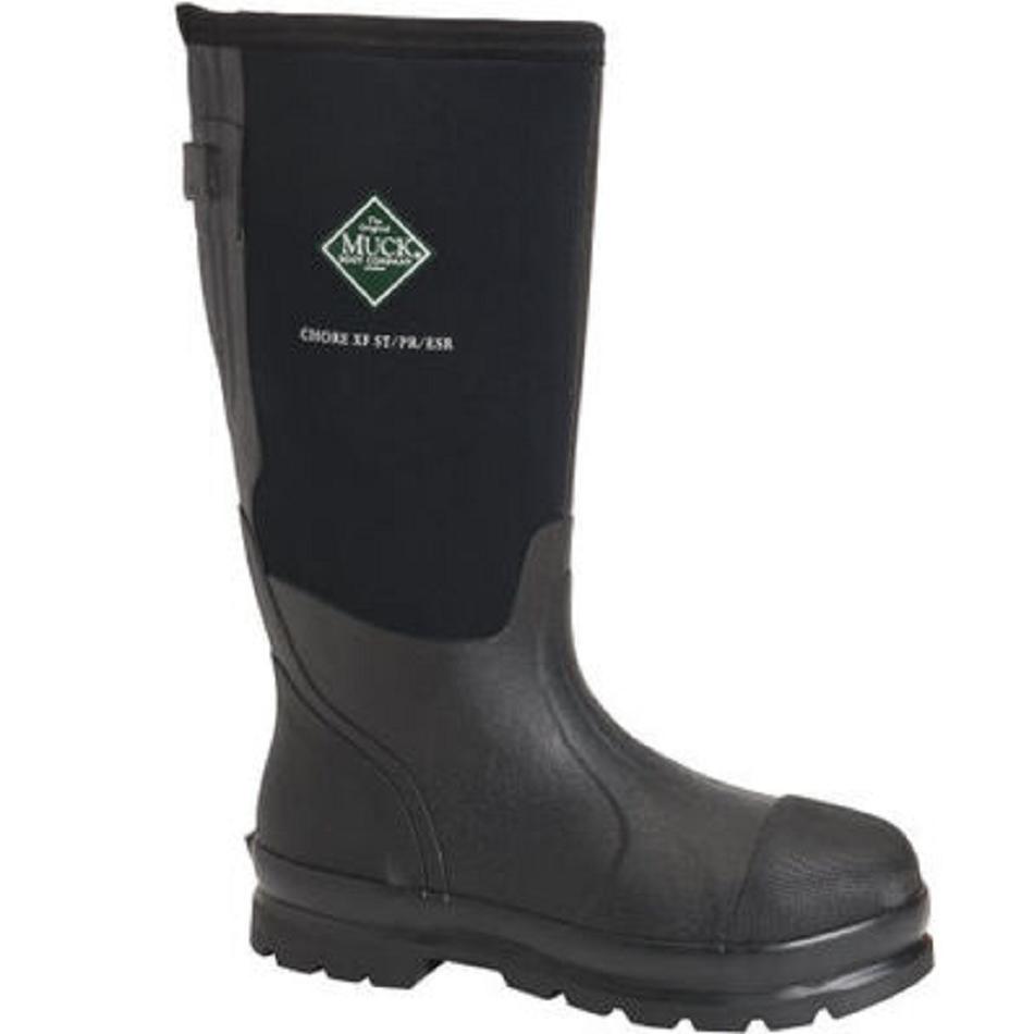 Muck Boot Chore Classic Steel Toe Wide Calf Men\'s Tall Boot Black | US_QX2446