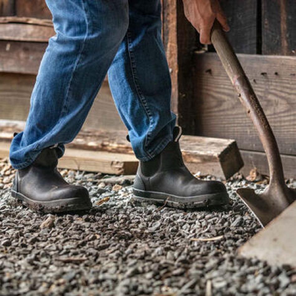 Muck Boot Chore Farm Leather Chelsea Men's Work & Safety Brown | US_ZI7877