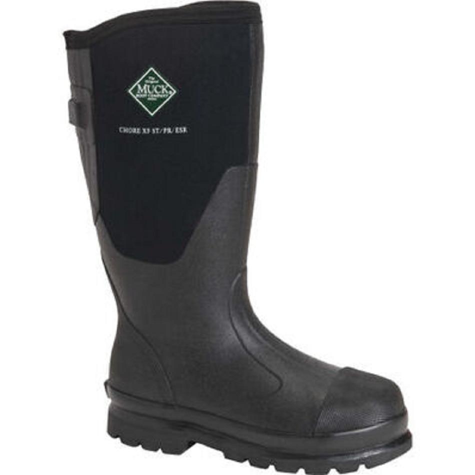 Muck Boot Chore Steel Toe Tall Wide Calf Men\'s Work & Safety Black | US_AS8837