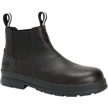 Muck Boot Chore Farm Leather Comp Toe Chelsea Men's Shop All Black | US_AZ6850